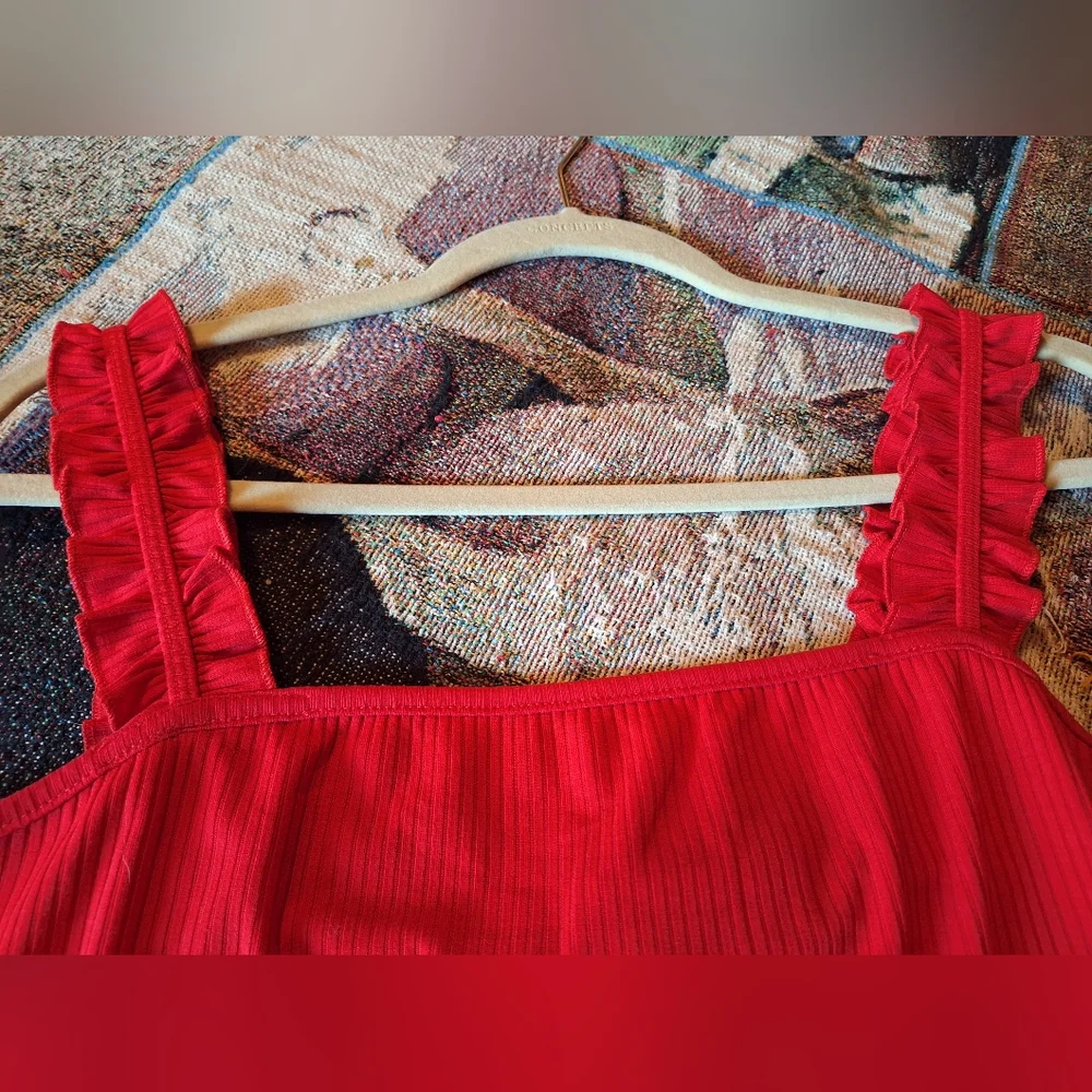 Vibrant Red Ribbed Bodysuit - Picture 3 of 7